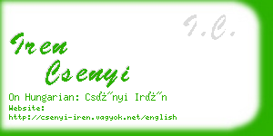 iren csenyi business card